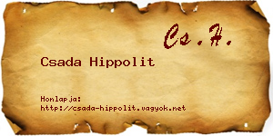 Csada Hippolit névjegykártya
